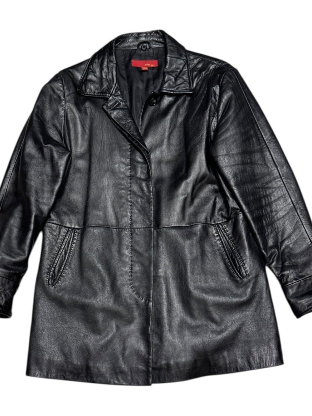 MAX USA LEATHER Coat Business Casual Designer Y2K Jacket Womens Large